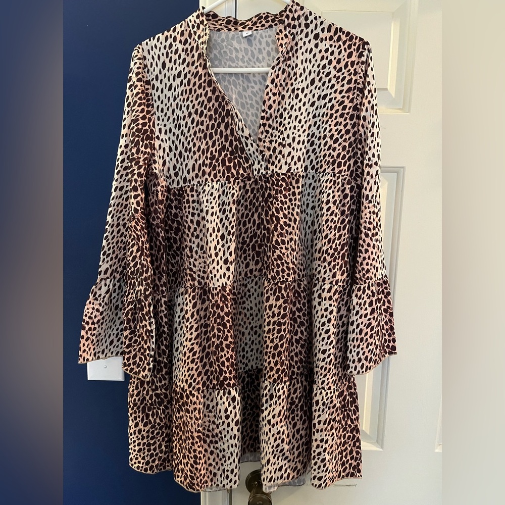 Leopard Print Tiered Dress